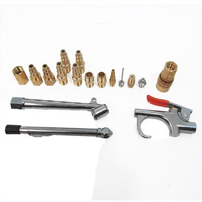 Pistola fabricada en zamac con gatillo cubierto de vinil
Diseño con gancho para colgar. Para limpiar, inflar y calibrar