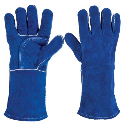 GUANTES DE CARNAZA PARA SOLDADOR DE CARNAZA AZUL No. 15246