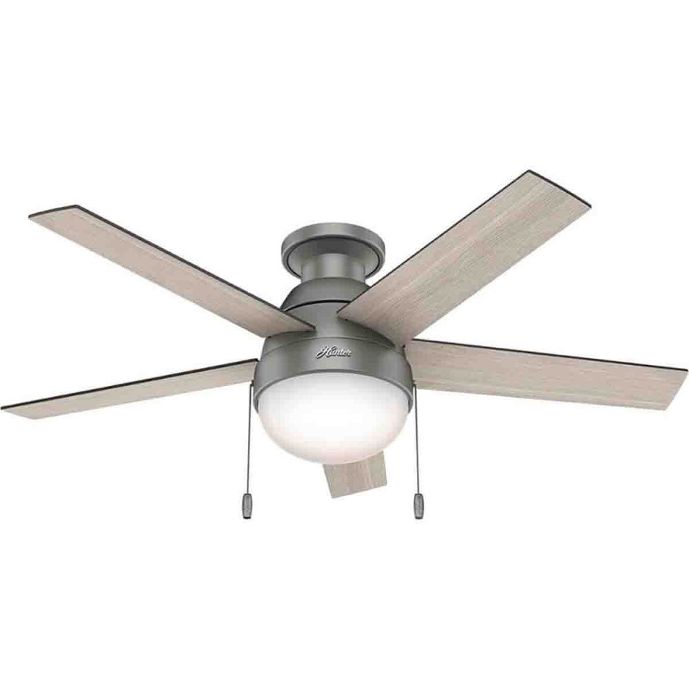 ABANICO P/TECHO DE 46" ANSLEE C/LUZ ASPAS REVERSIBLES GRIS ROBLE/NOGAL - CONTROL CADENA