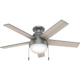 ABANICO P/TECHO DE 46" ANSLEE C/LUZ ASPAS REVERSIBLES GRIS ROBLE/NOGAL - CONTROL CADENA