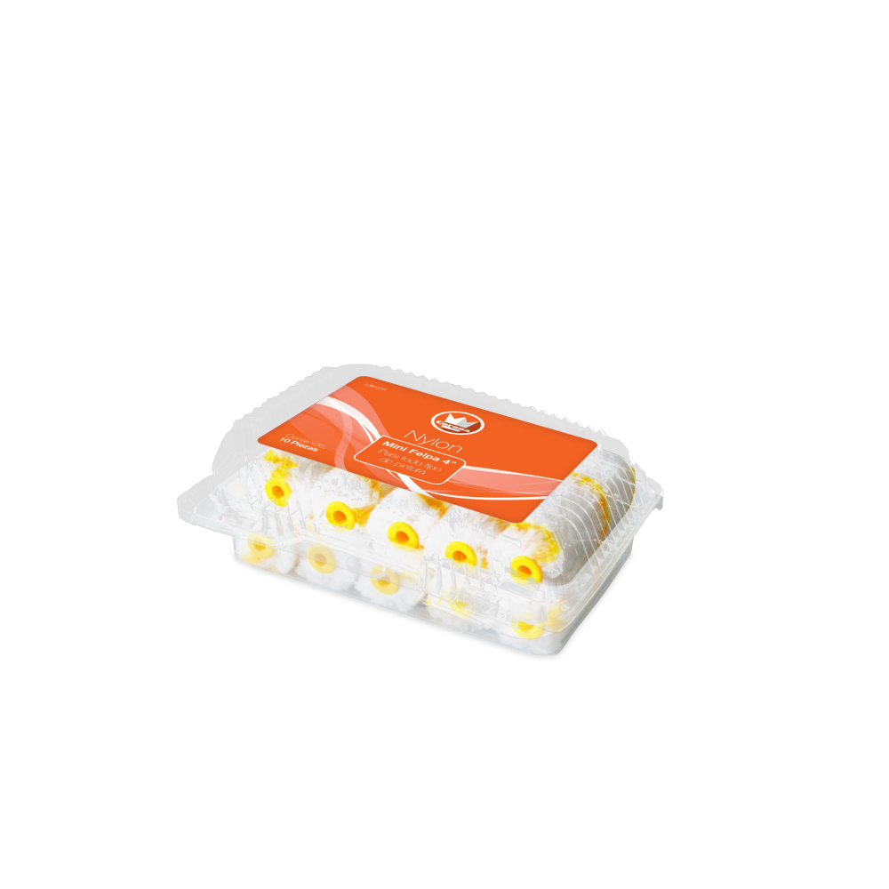 MINIREPUESTO DE NYLON 4" PARA TODO TIPO DE PINTURA (CAJA C/10) No.MR0005
