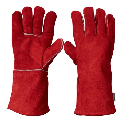 GUANTES DE CARNAZA PARA SOLDADOR DE CARNAZA ROJO No. 19458