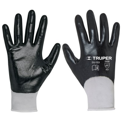 GUANTES DE TEXTIL DE NITRILO LISO EN PALMA Y DORSO No. 18027