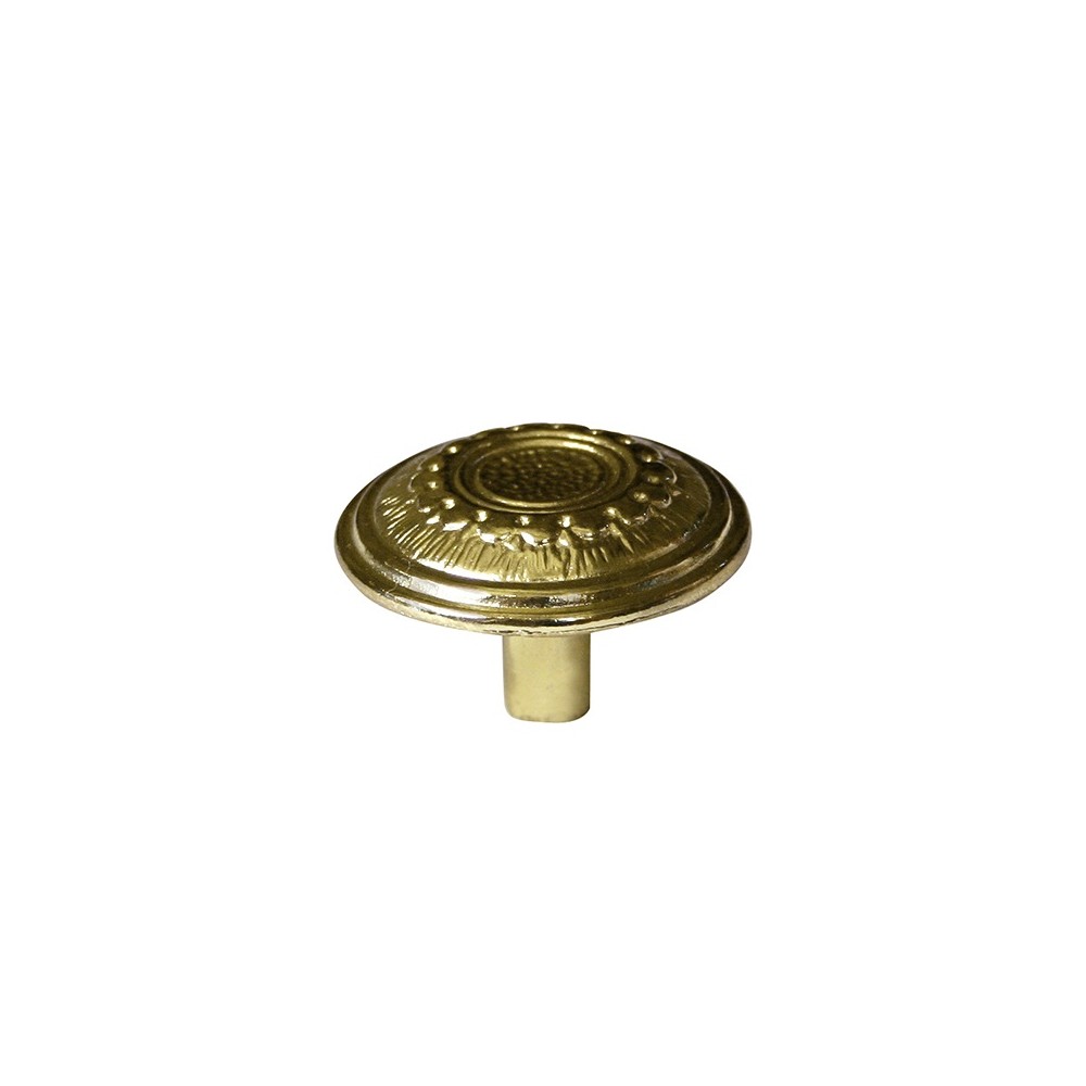 JALADERA BOTON 34mmD X 21mmH LATON BRILLANTE No. 3824