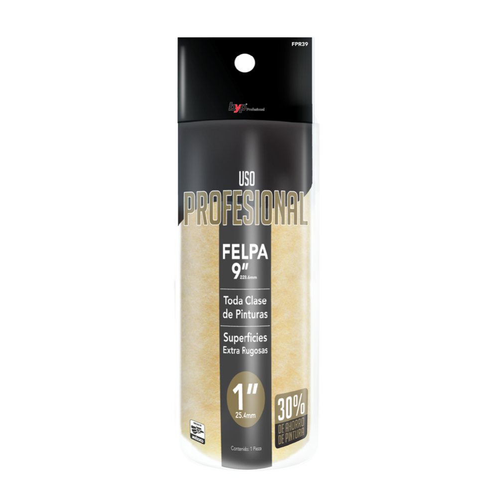 RODILLO REPUESTO 9 X 1 PULGADAS PROFESIONAL BYP FPR39
