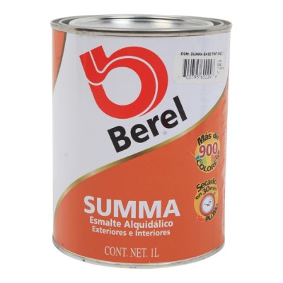 PINTURA BEREL SUMMA ESMALTE COLOR CHOCOLATE MATE 1L No. 672