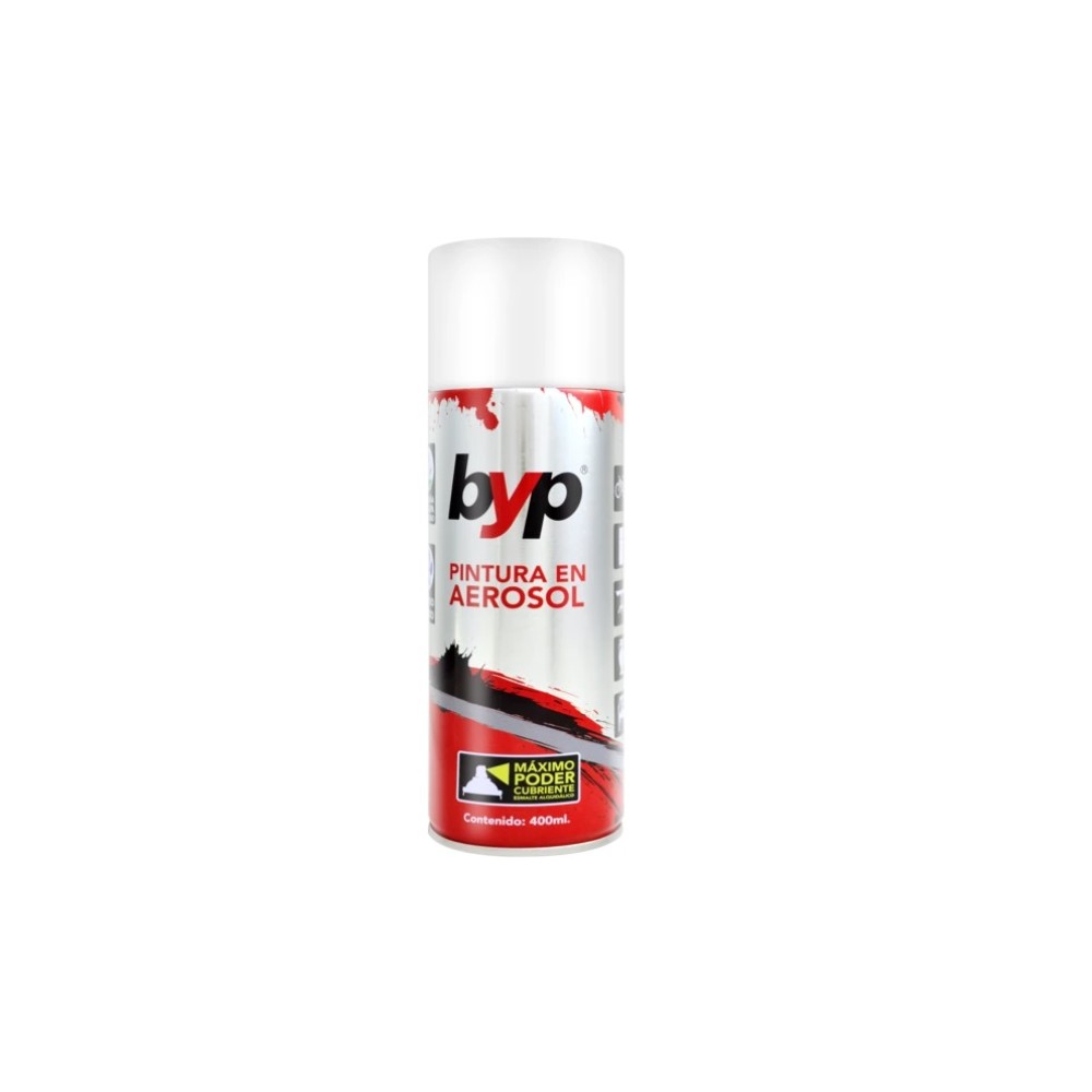 PINTURA AEROSOL COLOR BLANCO MATE 400 MILILITROS BYP ABM