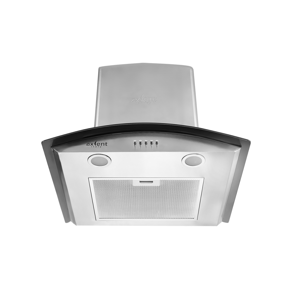 CAMPANA DE ACERO INOXIDABLE Y CRISTAL TEMPLADO 60X50 CENTIMETROS FRATELLO AXCENT CXW-218-A19A