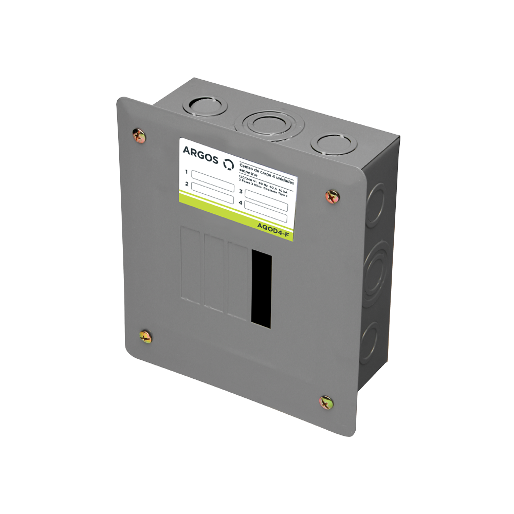 CENTRO DE CARGA AQOD4-F ARGOS DE EMPOTRAR 100 AMPERES 168 X 183 X 75MM