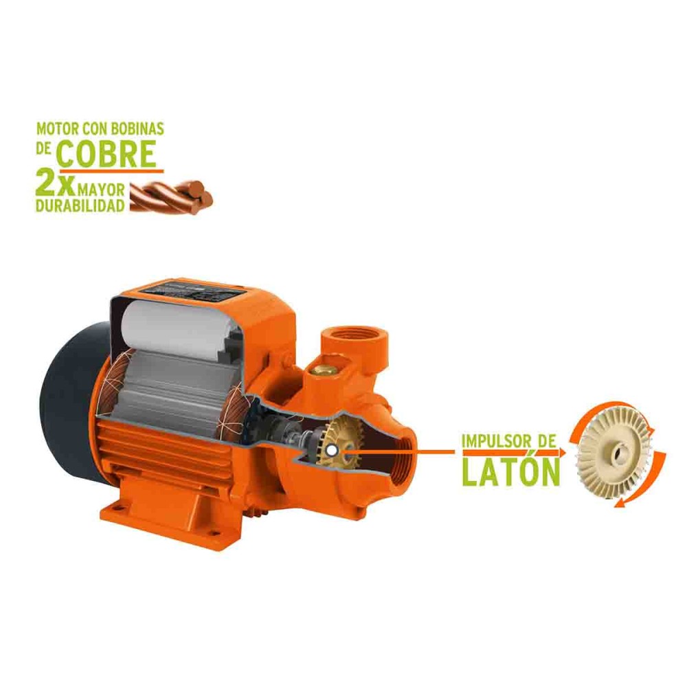 BOMBA ELECTRICA PERIFERICA PARA AGUA 3/4 HP TRUPER 10069