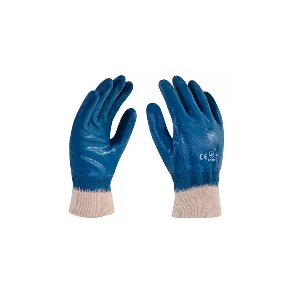 GUANTE DE NITRILO AZUL REFORZADO PUÑO CALCETIN UNITALLA No. FN-W-XL