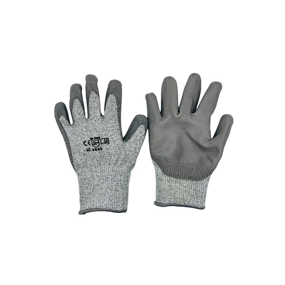 GUANTE ANTICORTE N5 PALMA DE PU TALLA G No. TAC-HPPE-PU5-LG