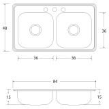 TARJA DE ACERO INOXIDABLE 84X48X15 CENTIMETROS EB TECNICA M11019