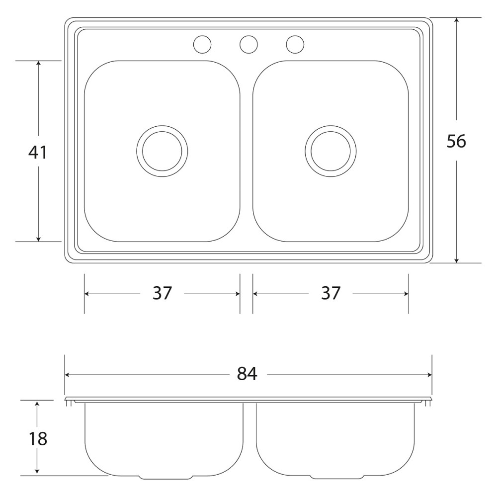 TARJA DE ACERO INOXIDABLE 84X56X18 CENTIMETROS EB TECNICA C110