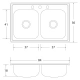 TARJA DE ACERO INOXIDABLE 84X56X18 CENTIMETROS EB TECNICA C110