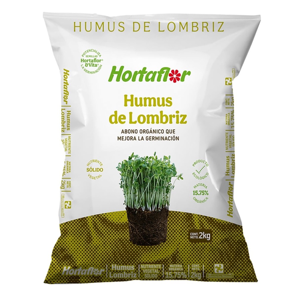 HUMUS DE LOMBRIZ 2 KG No. 024 HORTAFLOR