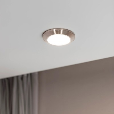 LAMPARA PARA TECHO LED 10 WATTS NIQUEL SATINADO LUMIMEXICO 21238-4