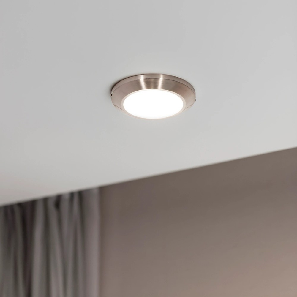 LAMPARA PARA TECHO LED 10 WATTS NIQUEL SATINADO LUMIMEXICO 21238-4