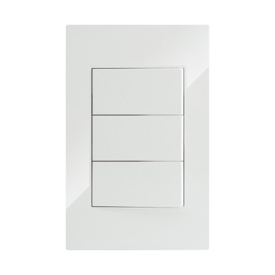 APAGADOR TRIPLE CON PLACA No. APL-203 BLANCO