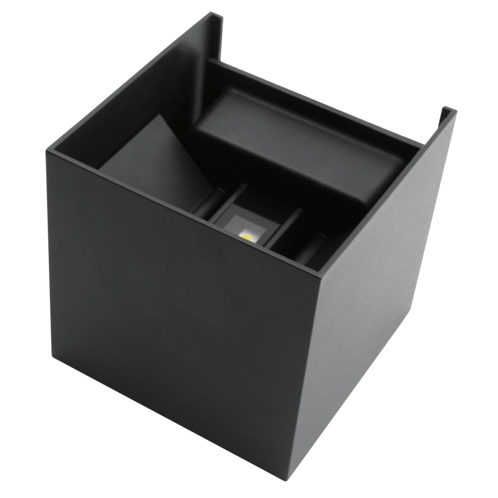 LAMPARA PARED  CUBO DOBLE LUZ  CALIDA Y ANGULO No. ADE-021 INT / EXT