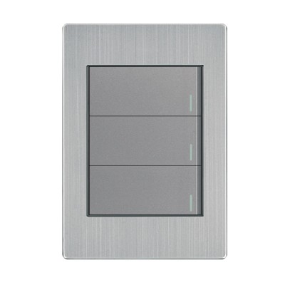 PLACA DE CONTACTO 3 INTERRUPTORES ACERO INOXIDABLE INNLITE APL-103