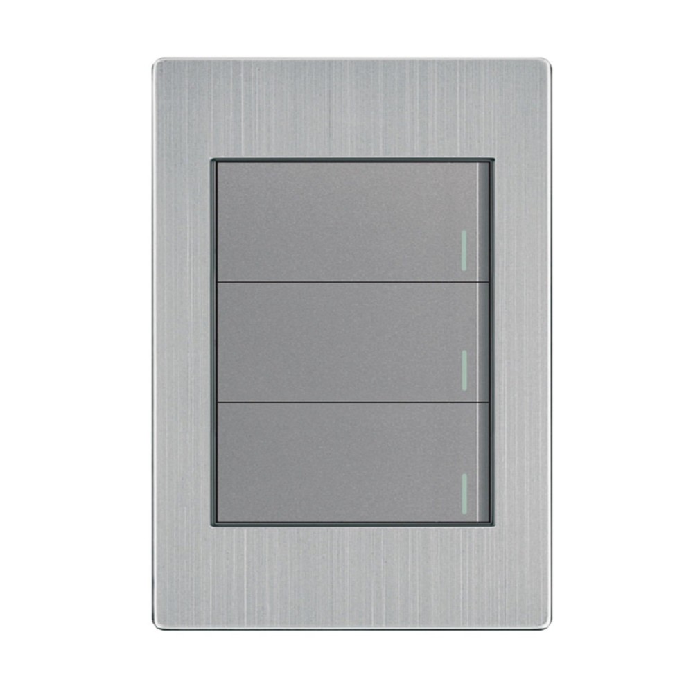 PLACA DE CONTACTO 3 INTERRUPTORES ACERO INOXIDABLE INNLITE APL-103