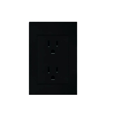TOMA DOBLE CON PLACA No. APL-304 NEGRO
