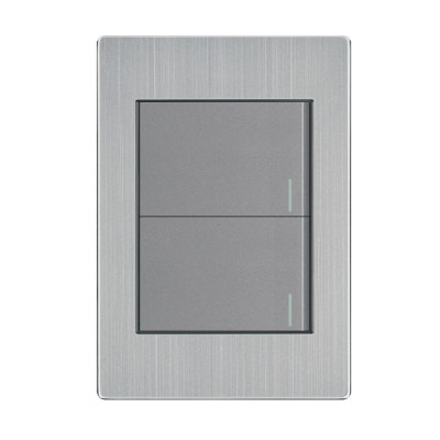 PLACA DE CONTACTO 2 INTERRUPTORES ACERO INOXIDABLE INNLITE APL-102