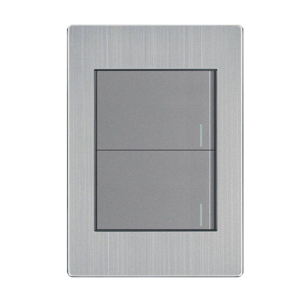 PLACA DE CONTACTO 2 INTERRUPTORES ACERO INOXIDABLE INNLITE APL-102
