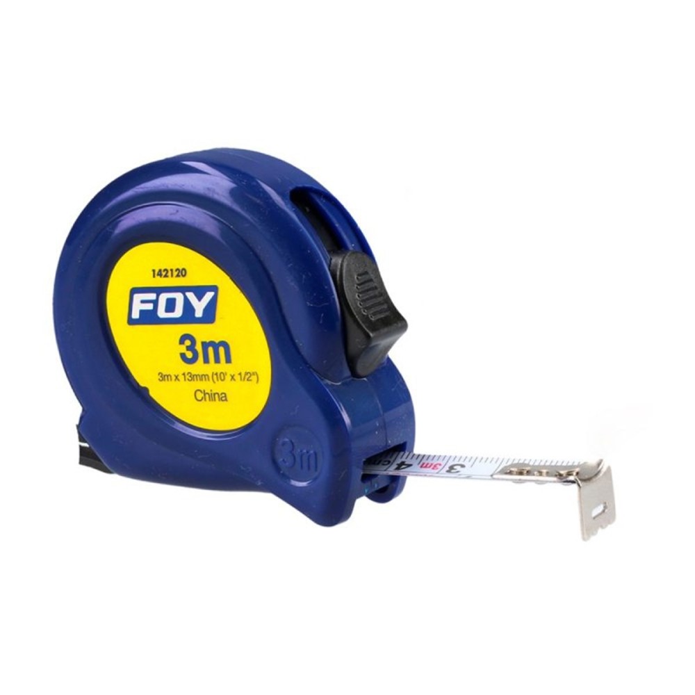 FLEXOMETRO C/CARCASA PLÁSTICO AZUL 3 M X 1/2" No. 142120