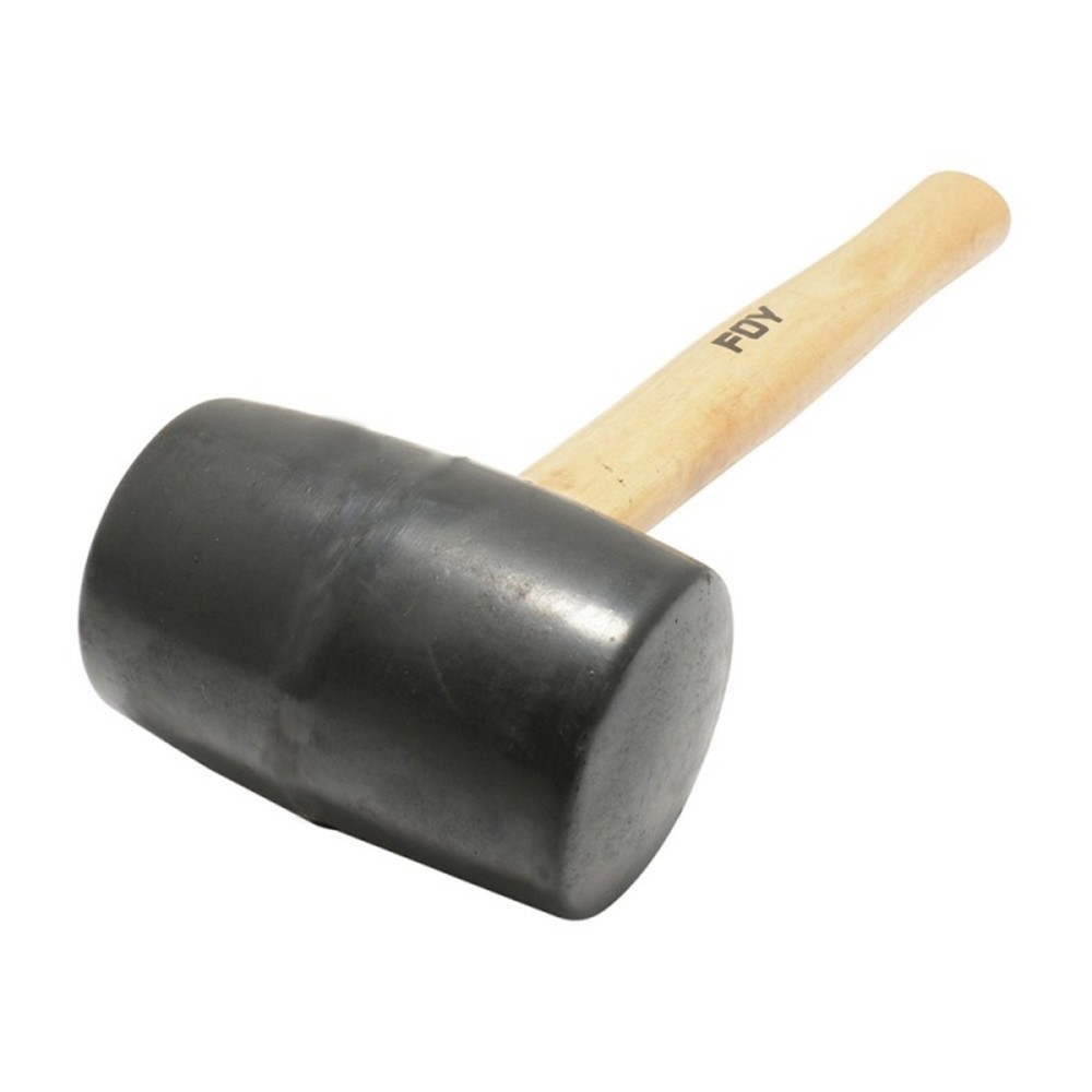 MAZO C/CABEZA HULE NEGRO C/MANGO DE MADERA DE ENCINO DE 11" 16 OZ No. 141880