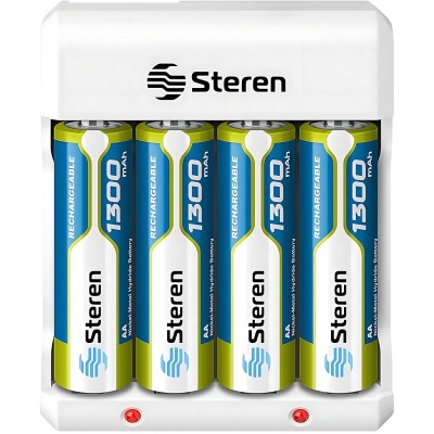 CARGADOR DE BATERIAS ECONOMICO  AA/AAA CON 4 PILAS AA No. CRG-015 STEREN