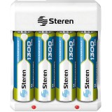 CARGADOR DE BATERIAS ECONOMICO  AA/AAA CON 4 PILAS AA No. CRG-015 STEREN