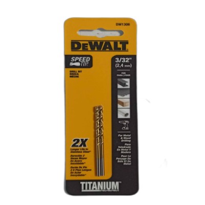 BROCA TITANIO 3/32" 2PZ DEWALT No. DW1306