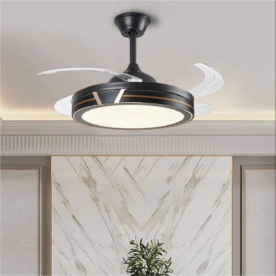 LAMPARA VENTILADOR RETRACTIL VOLD NEGRO No. 8110 CON CONTROL Y APP