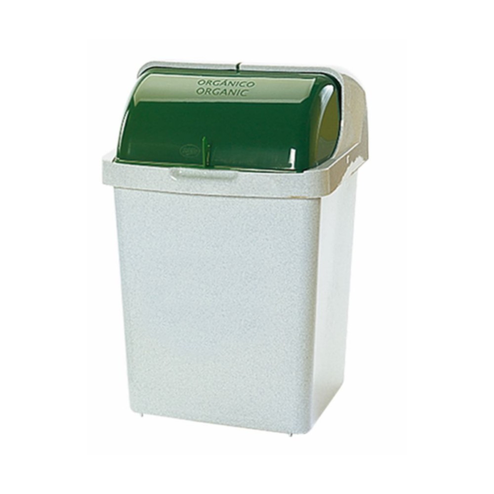 CESTO DE CORTINA SABLON 30 LTS (7.93 GAL) GRIS/ VERDE No. 8046OR