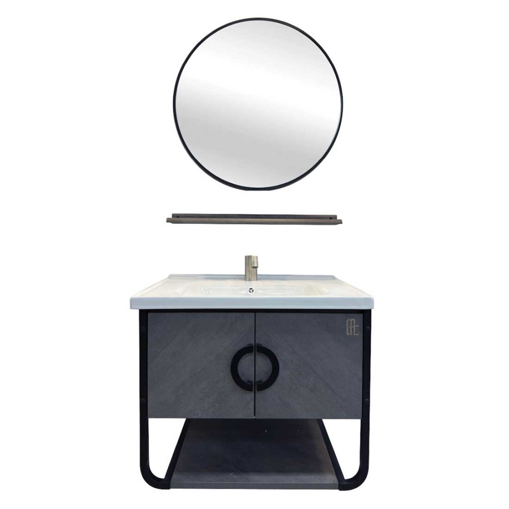 COMBO ANFIBOL MUEBLE DE BAÑO 60X46X50 LAVABO ESPEJO MONOMANDO Y CONTRA