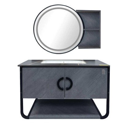 COMBO GABRO MUEBLE DE BAÑO 80X50X50 LAVABO ESPEJO MONOMANDO Y CONTRA