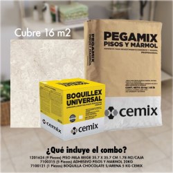 PISO MILA BEIGE  C/ ADHESIVO Y BOQUILLA P/ 16 MTS